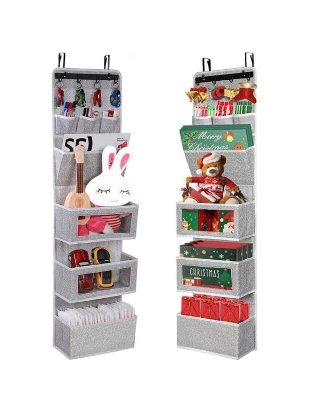 Over the Door Organizer Hanging Storage with Clear Pockets for Closet Pantry